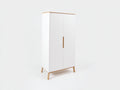 Armoire - Panneaux de bois - 100 x 55 x 190 cm - Blanc-Bois clair - Style scandinave
