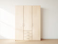 Armoire - Panneaux de bois - Métal - 150 x 55 x 200 cm - Bois clair - Style moderne