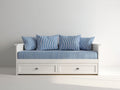 Canapé lit - Bois-Textile - 220 x 100 x 85 cm - Blanc - Style contemporain