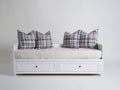Canapé lit - Bois - Textile - 205 x 95 x 85 cm - Blanc - Style moderne