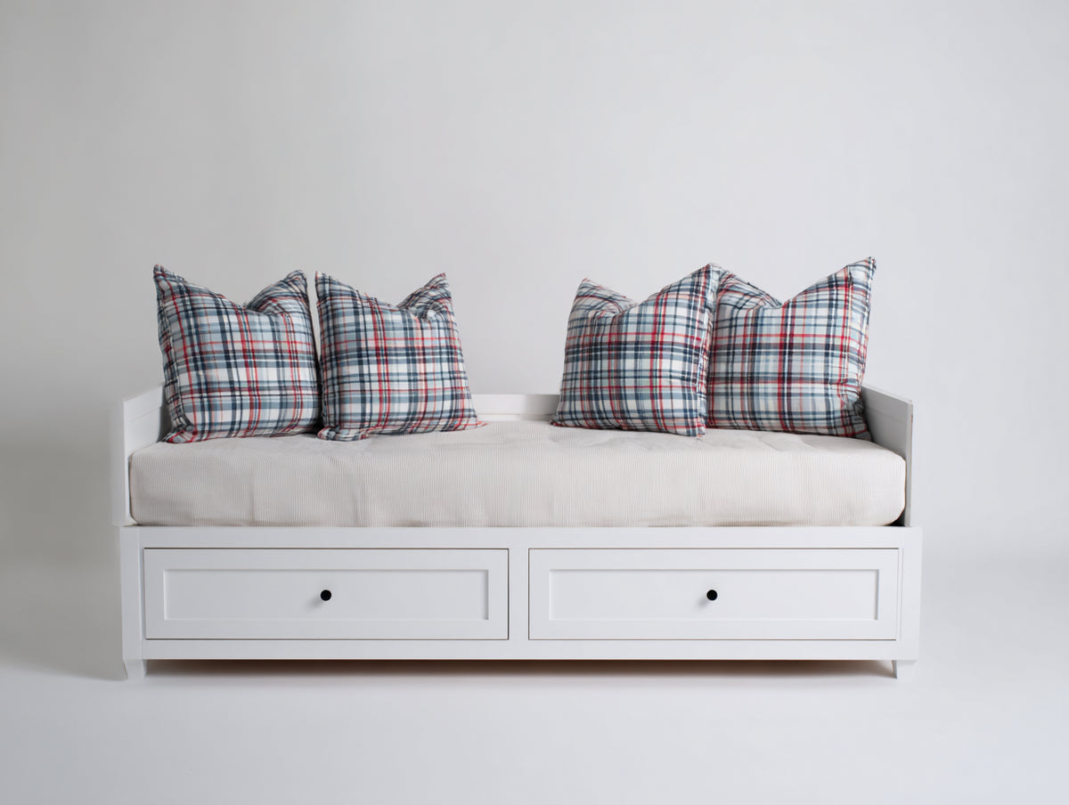Canapé lit - Bois - Textile - 205 x 95 x 85 cm - Blanc - Style moderne