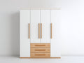 Armoire - Bois - 180 x 60 x 200 cm - Blanc-Bois clair - Style moderne