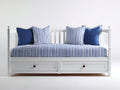 Canapé lit - Bois-Textile - 225 x 100 x 90 cm - Blanc - Style classique