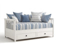Canapé lit - Bois - Textile - 225 x 100 x 88 cm - Blanc - Style contemporain