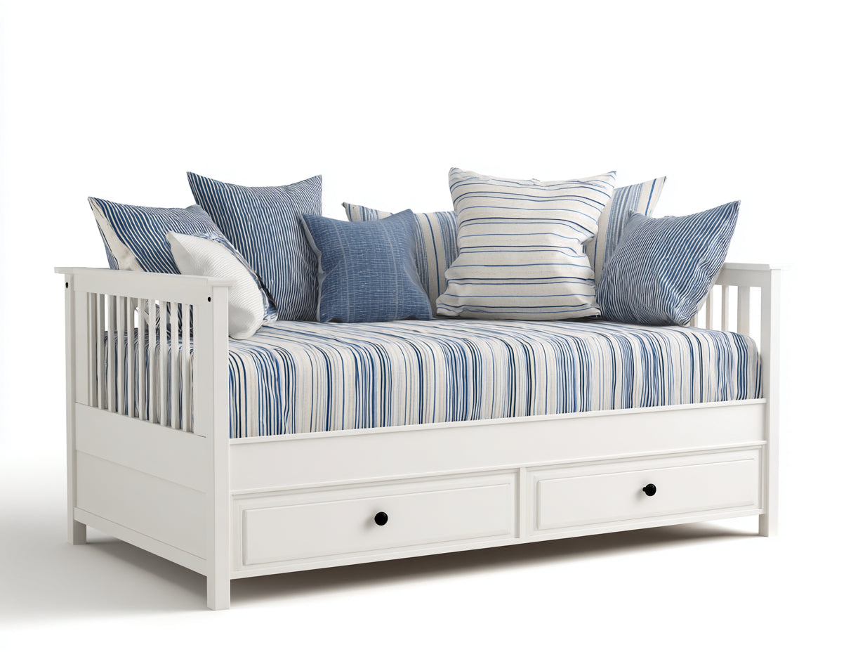 Canapé lit - Bois - Textile - 225 x 100 x 88 cm - Blanc - Style contemporain