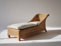 Bain de soleil - Fibre tressée-Bois - 180 x 70 x 85 cm - Marron naturel-Beige - Style artisanal