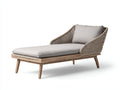 Bain de soleil - Corde tressée-Bois-Textile - 190 x 85 x 82 cm - Beige naturel-Grège - Style contemporain