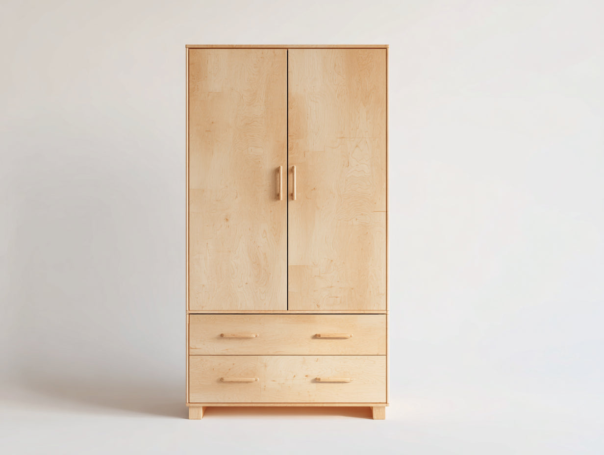 Armoire - Bois - 100 x 55 x 190 cm - Bois clair - Style scandinave