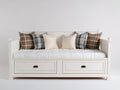 Canapé lit - Bois-Textile - 225 x 105 x 92 cm - Blanc - Style classique